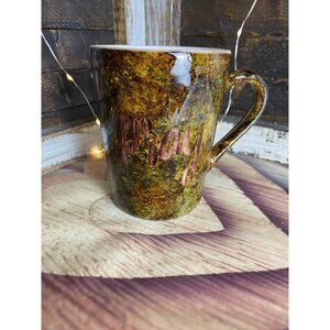 Rustic Woodgrain Camo And Faith Themed Peek A Boo Coffee Tea Cup Mug 4.5X3.5 in